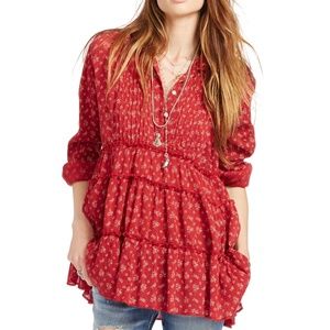 Denim & Supply Ralph Lauren Red Long Sleeve Tunic